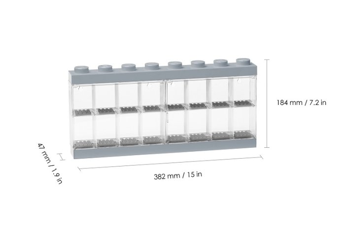 LEGO® cutie de colecție pentru 16 minifigurine - gri