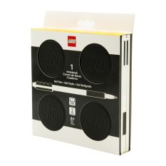 LEGO® Zápisník s gelovým perem jako klipem a náhradní náplní - černý