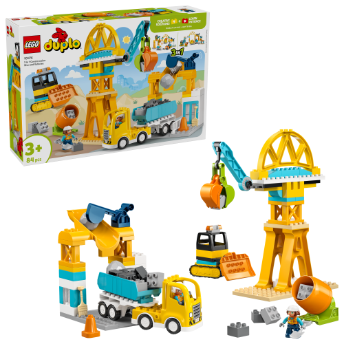 LEGO® DUPLO Town 10476 Baustelle mit Baufahrzeugen – 3-in-1-Set