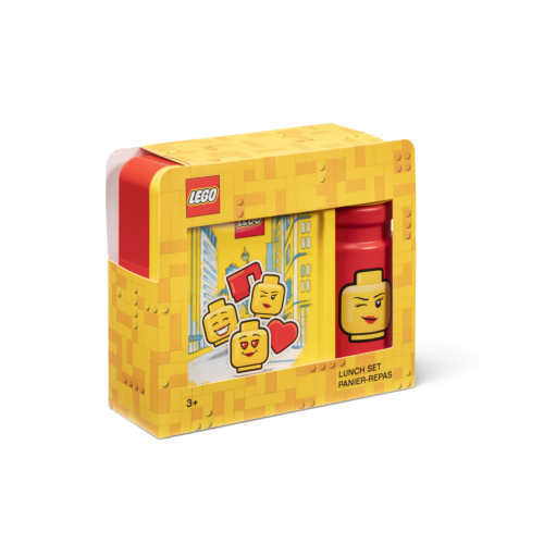 LEGO® ICONIC Girl snack set (bouteille et boite) - jaune/rouge