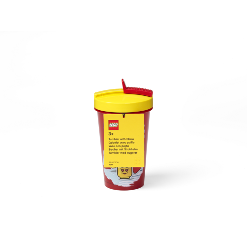 LEGO® ICONIC Girl gobelet avec paille - jaune/rouge