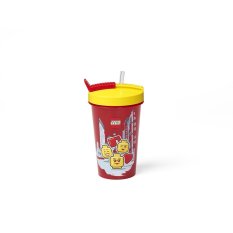 LEGO® ICONIC Girl tazza con cannuccia - giallo/rosso