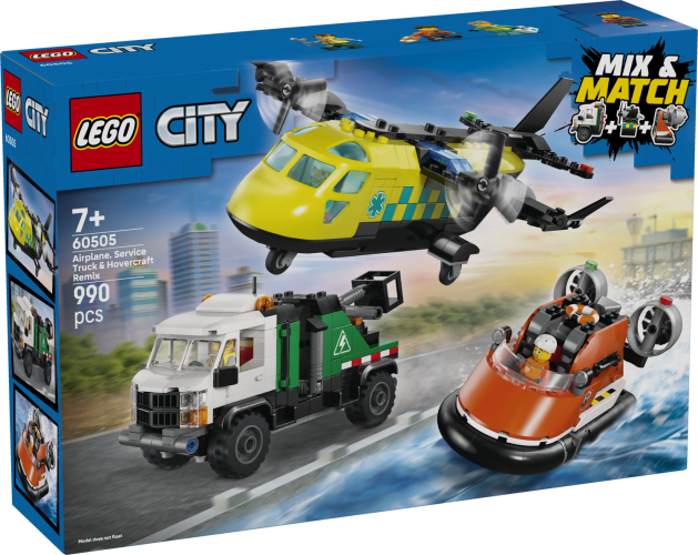 LEGO® City 60505 Kombinationsset mit Flugzeug, Wartungsfahrzeug und Luftkissenboot