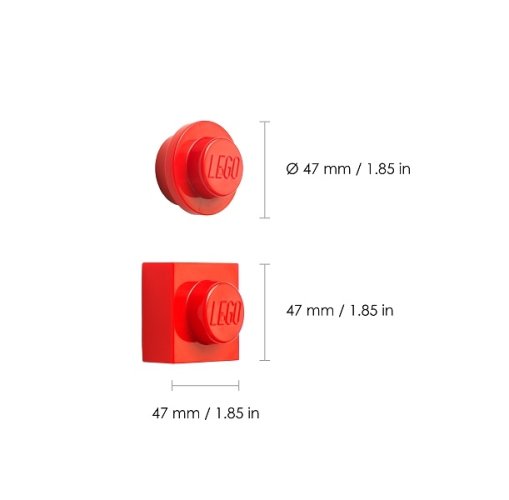 LEGO® Aimants, lot de 2 - rouge