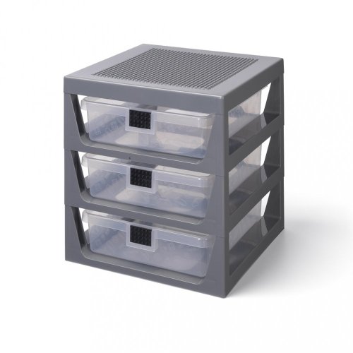 LEGO® Organizador com três gavetas - cinzento escuro