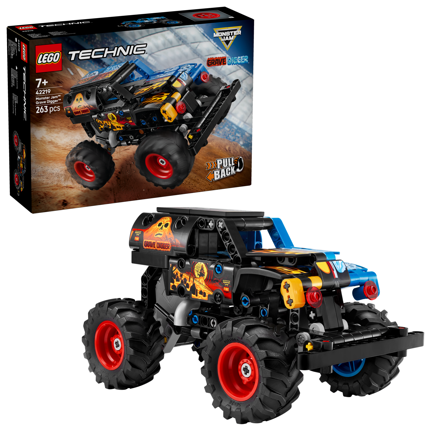 LEGO® Technic 42219 Monster Jam™ Grave Digger™ ファイヤー＆アイス