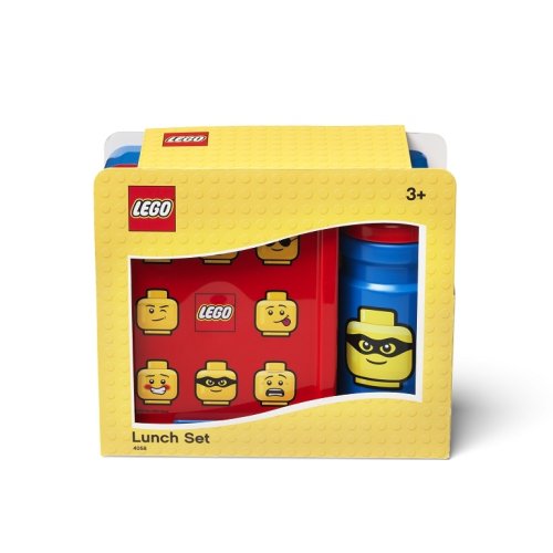LEGO® ICONIC Classic snack set (fles en doos) - rood/blauw